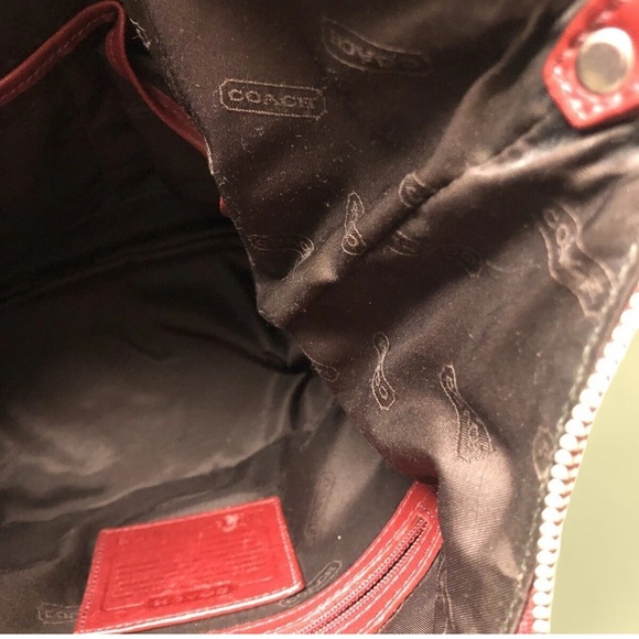 Coach Vintage Red Leather Duffle Sac Bucket Bag - Picture 11 of 13